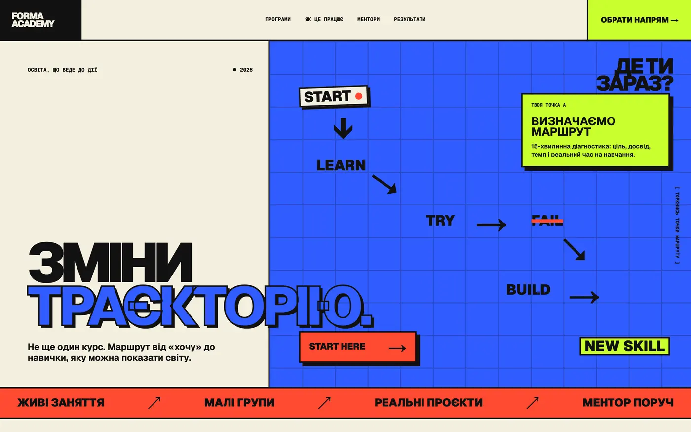 Сайт FORMA ACADEMY — Онлайн-школа / курси