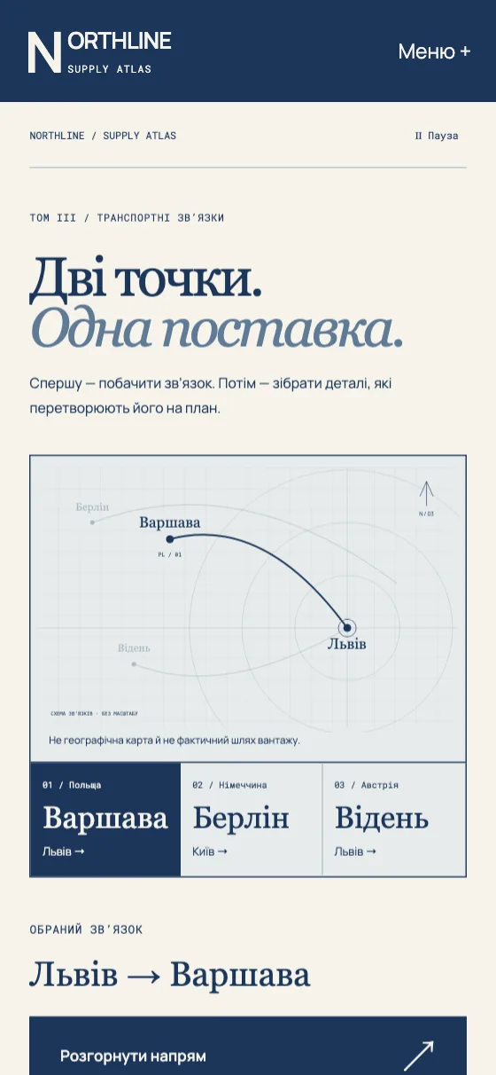 NORTHLINE · SUPPLY ATLAS, мобільна версія — Головна