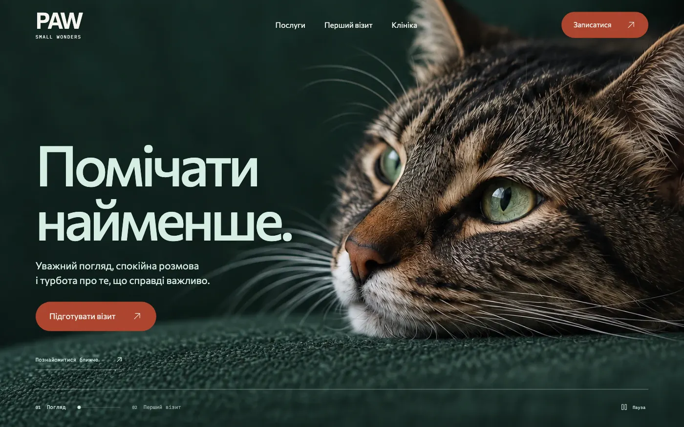 Сайт PAW · SMALL WONDERS — Ветеринарная клиника